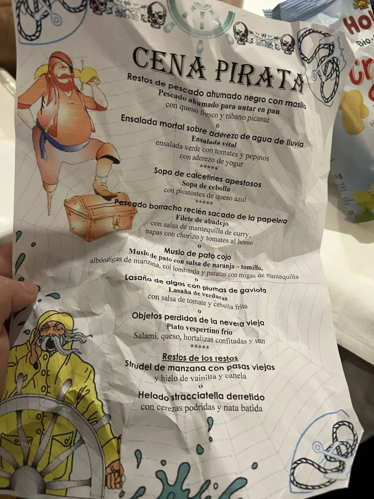Crucero fluvial: cena pirata