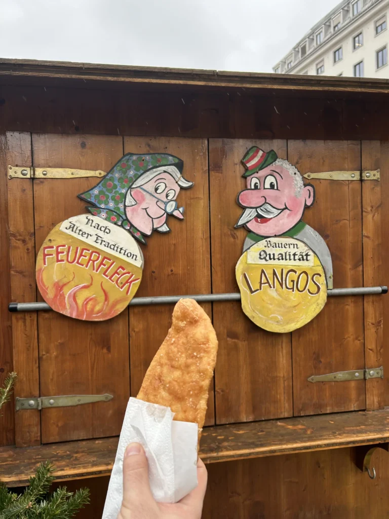 Langos en un mercado de Viena (aunque es más típico de Hungría)